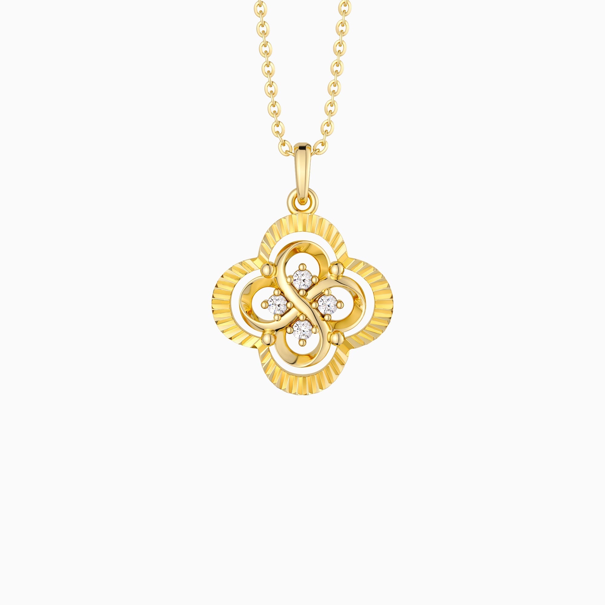 Infinite Clover Charm Pendant Necklace