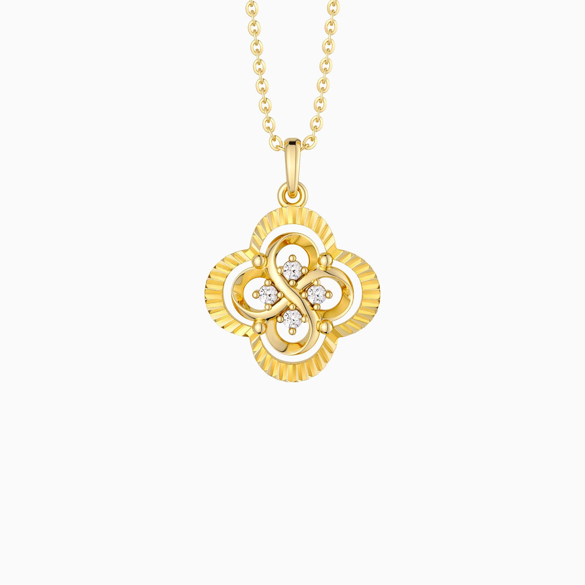 Infinite Clover Charm Pendant Necklace