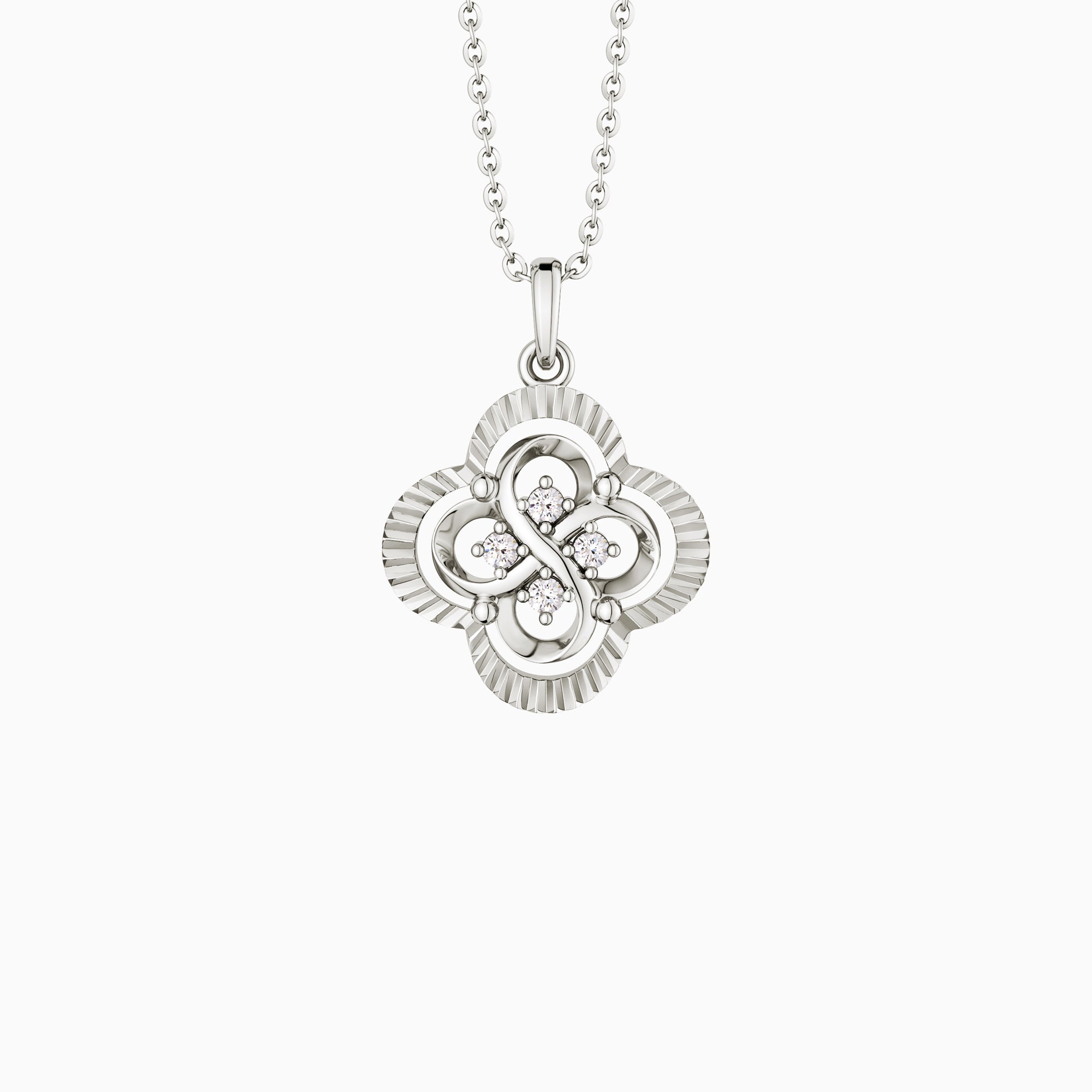 Infinite Clover Charm Pendant Necklace