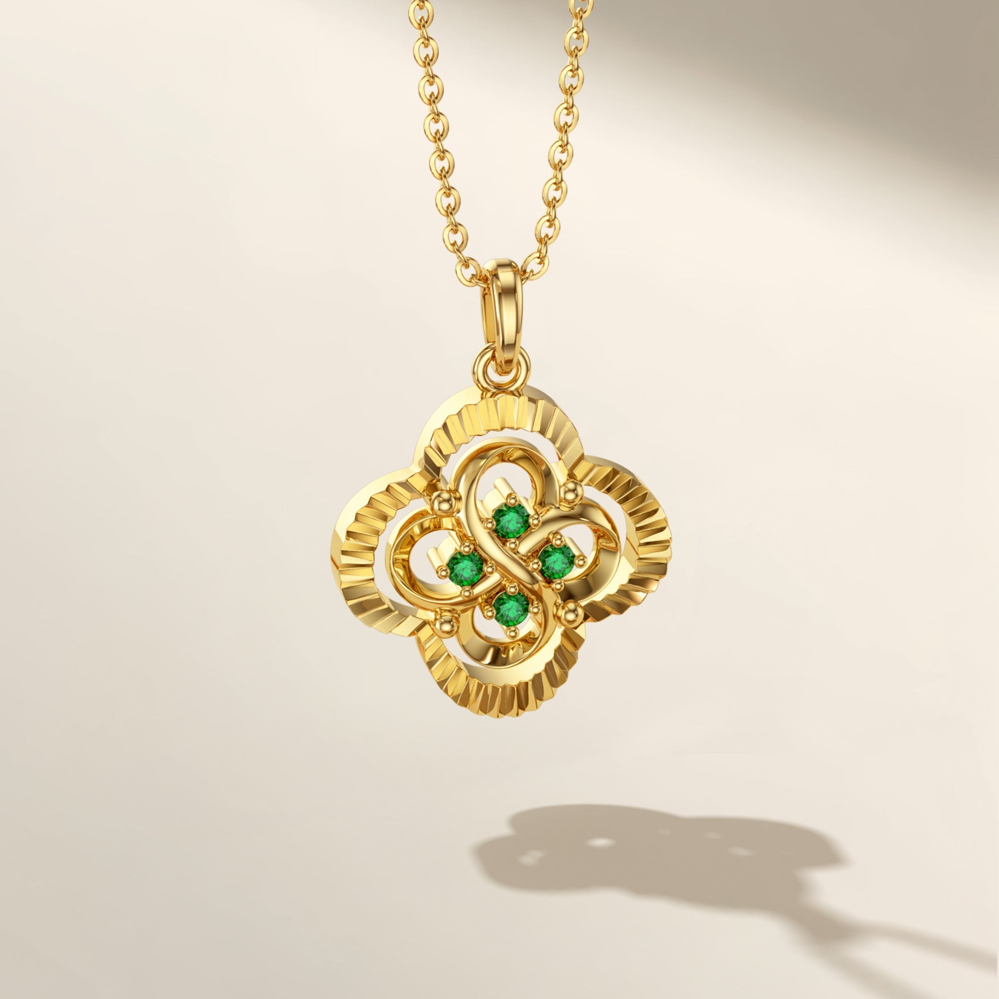 Infinite Clover Charm Pendant Necklace