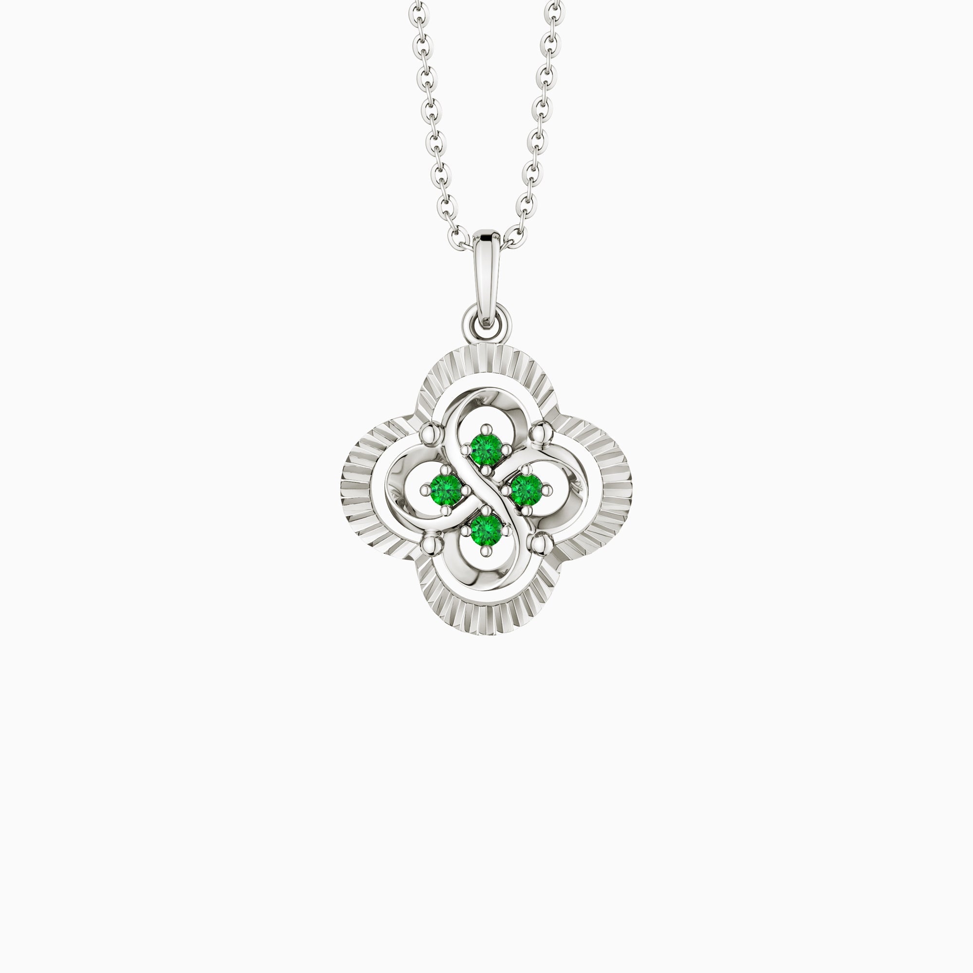 Infinite Clover Charm Pendant Necklace