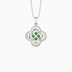 Infinite Clover Charm Pendant Necklace