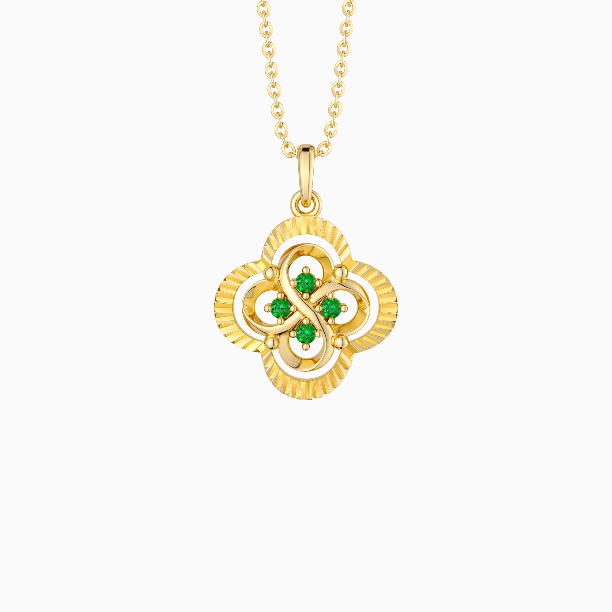 Infinite Clover Charm Pendant Necklace