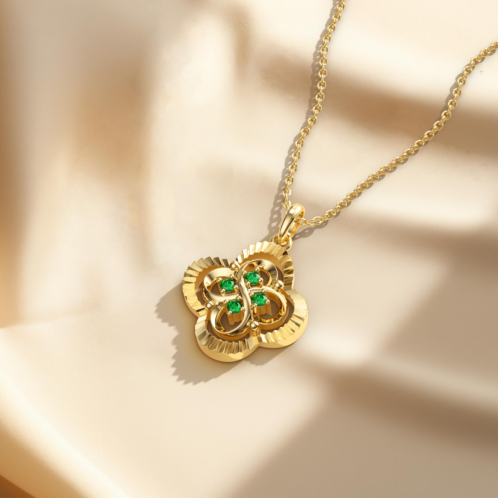 Infinite Clover Charm Pendant Necklace