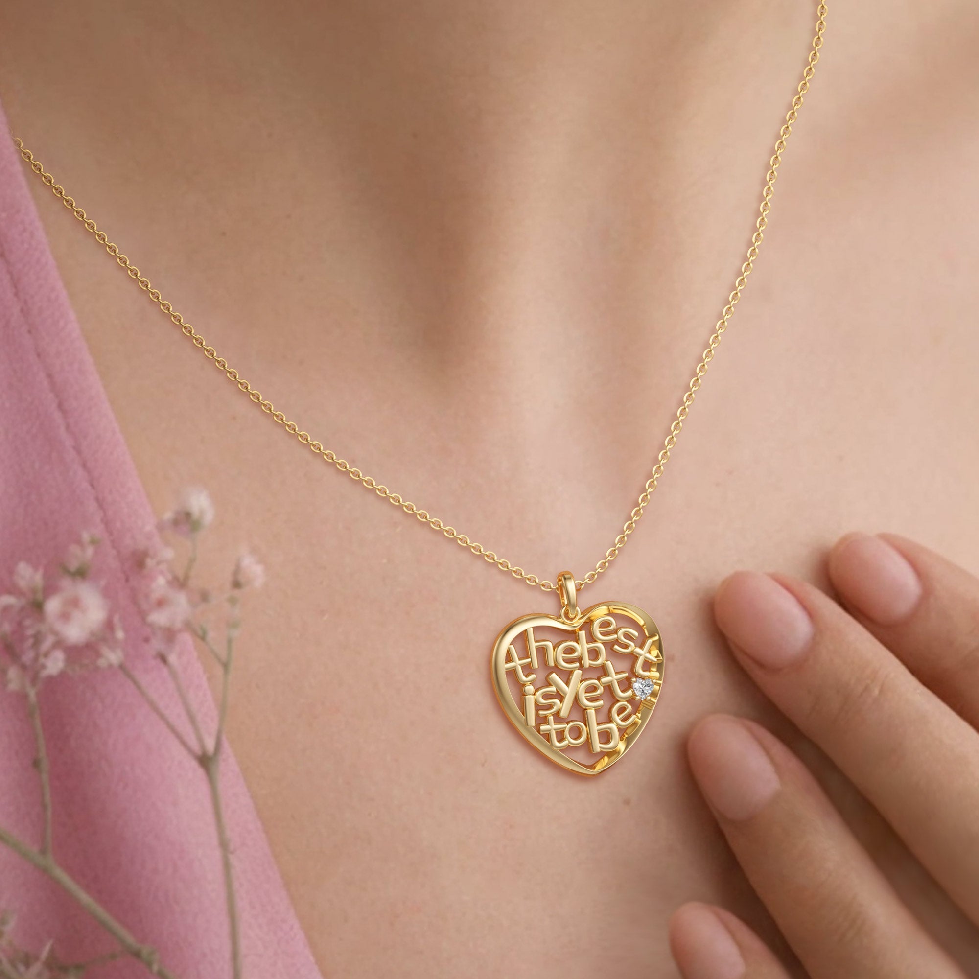 The Best Is Yet To Be' Infinite Love Heart Pendant Necklace