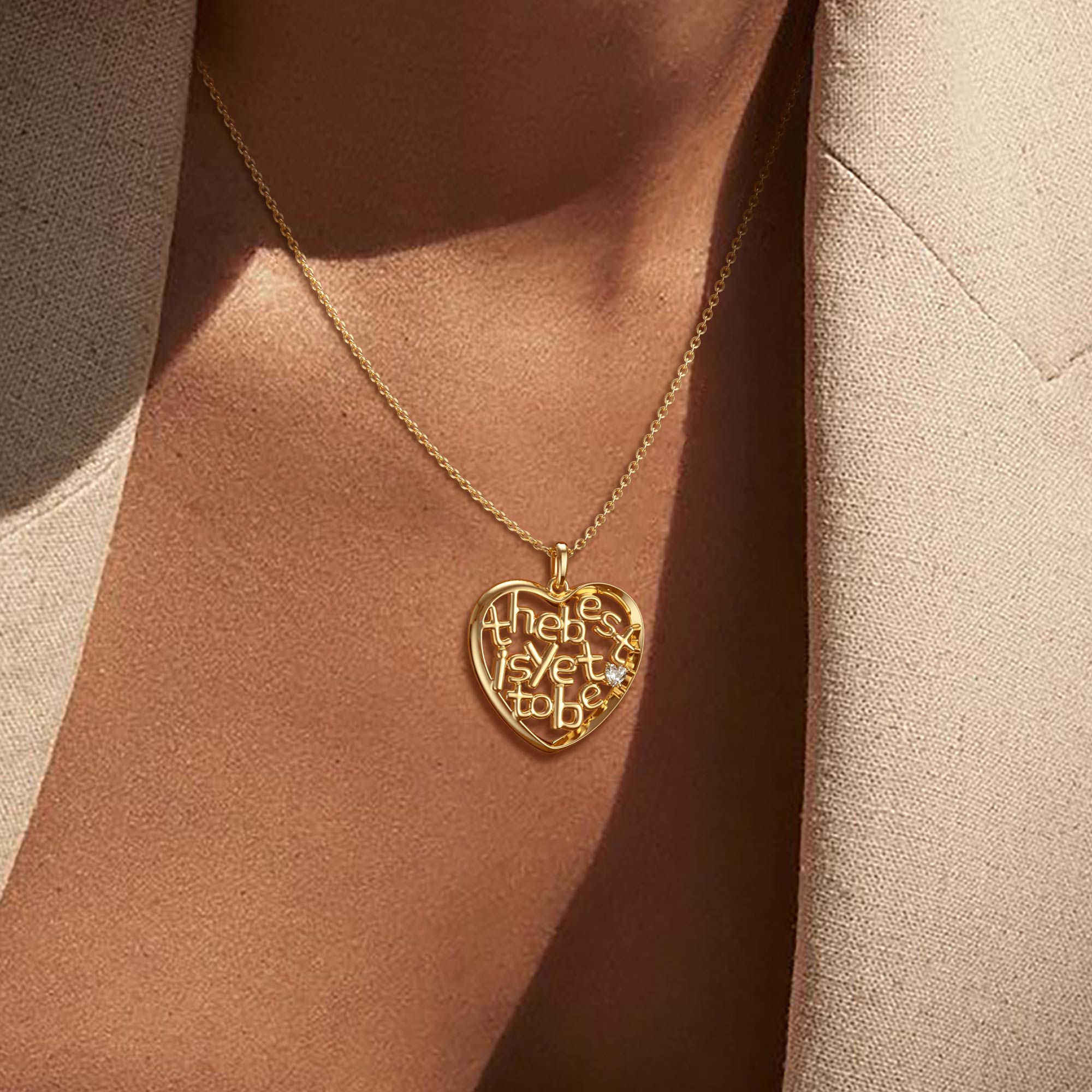 The Best Is Yet To Be' Infinite Love Heart Pendant Necklace