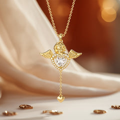 Cherub's Whisper Dancing Love Pendant Necklace