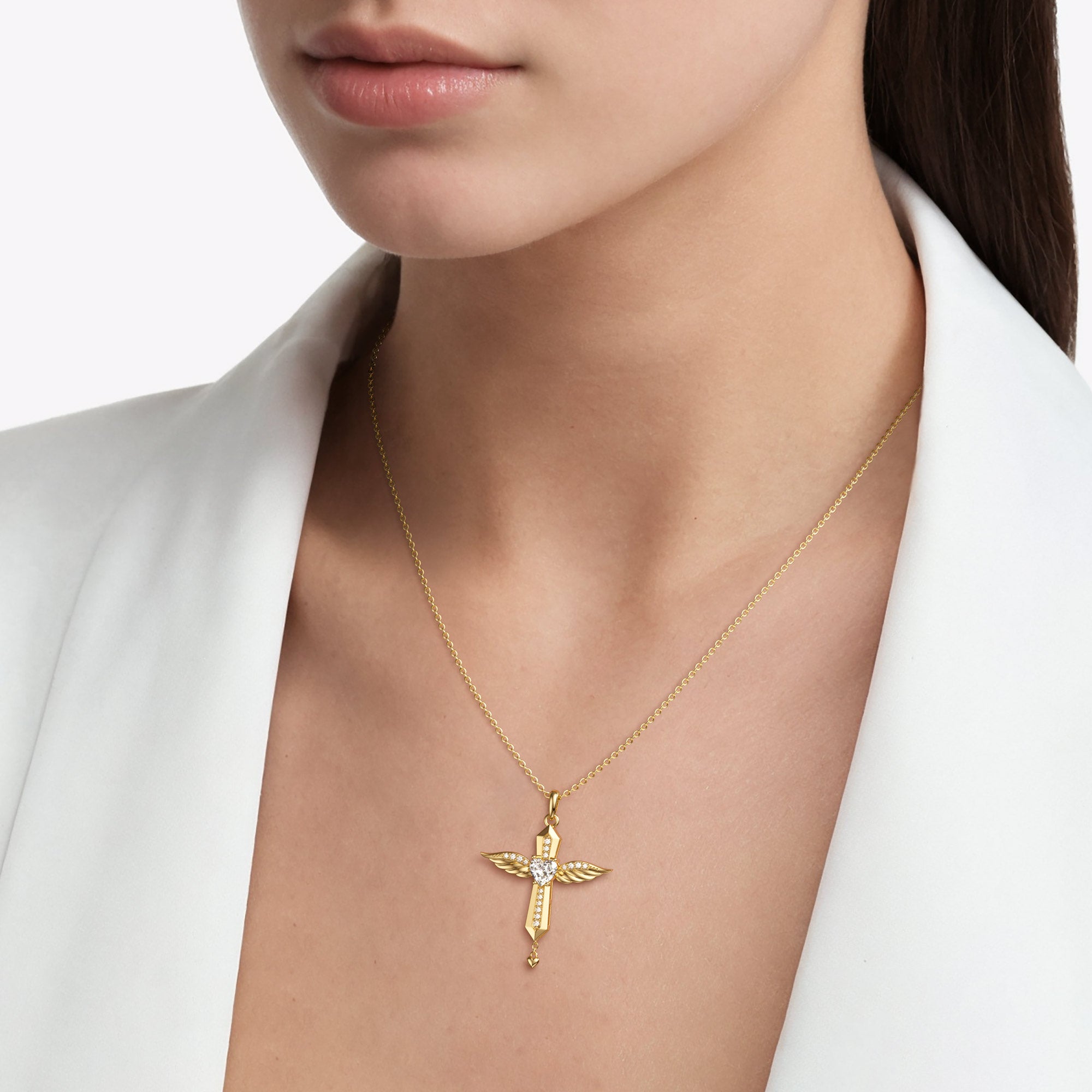 Angel Wings Dancing Love Pendant Necklace