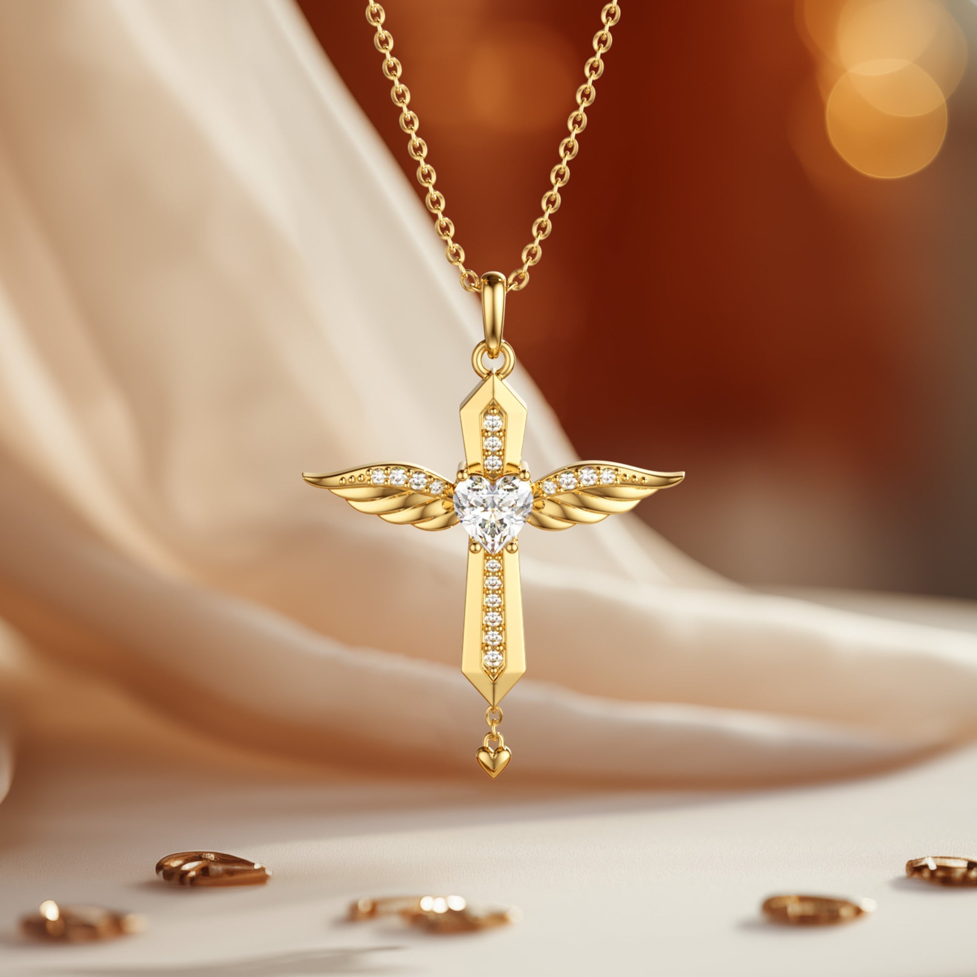 Angel Wings Dancing Love Pendant Necklace