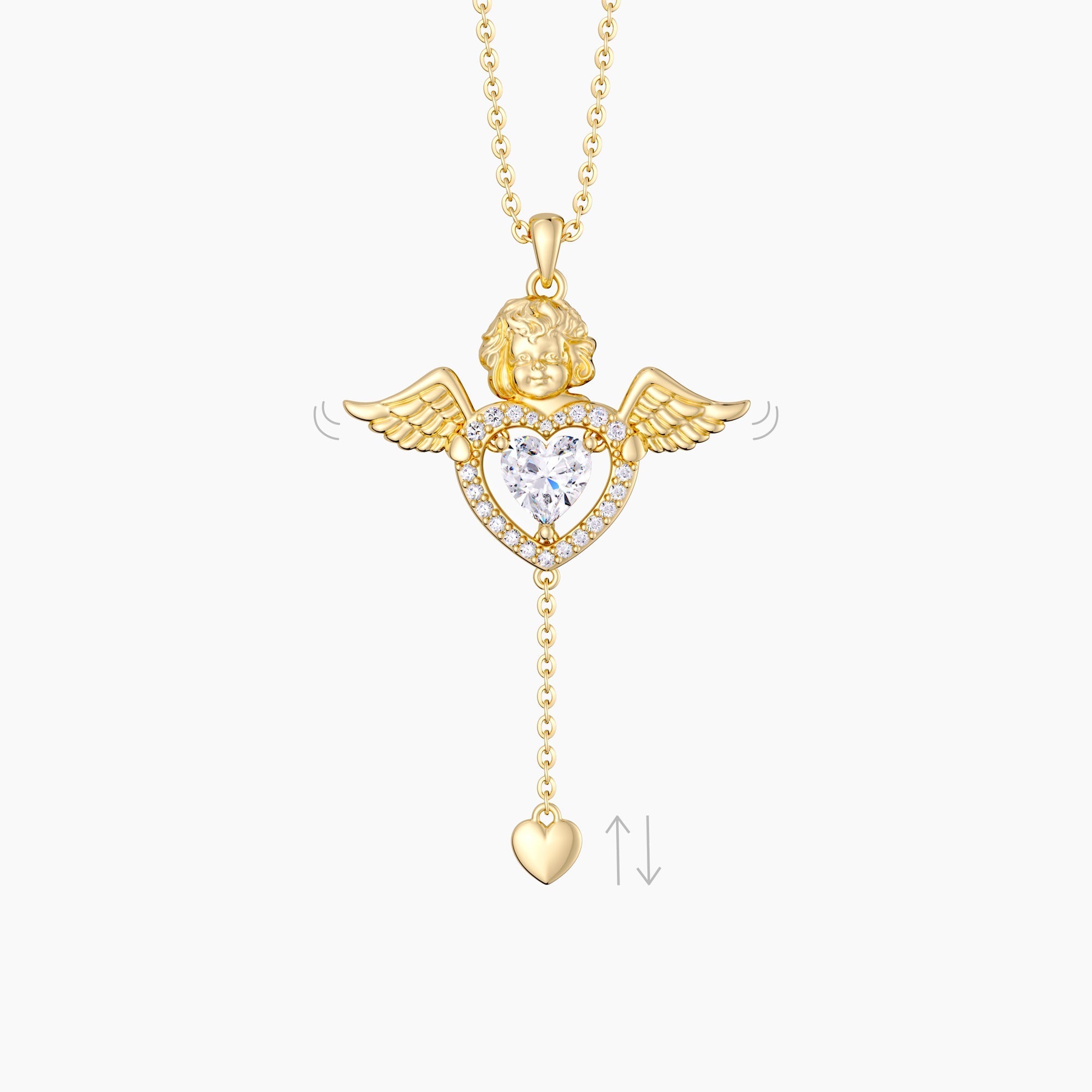 Cherub's Whisper Dancing Love Pendant Necklace