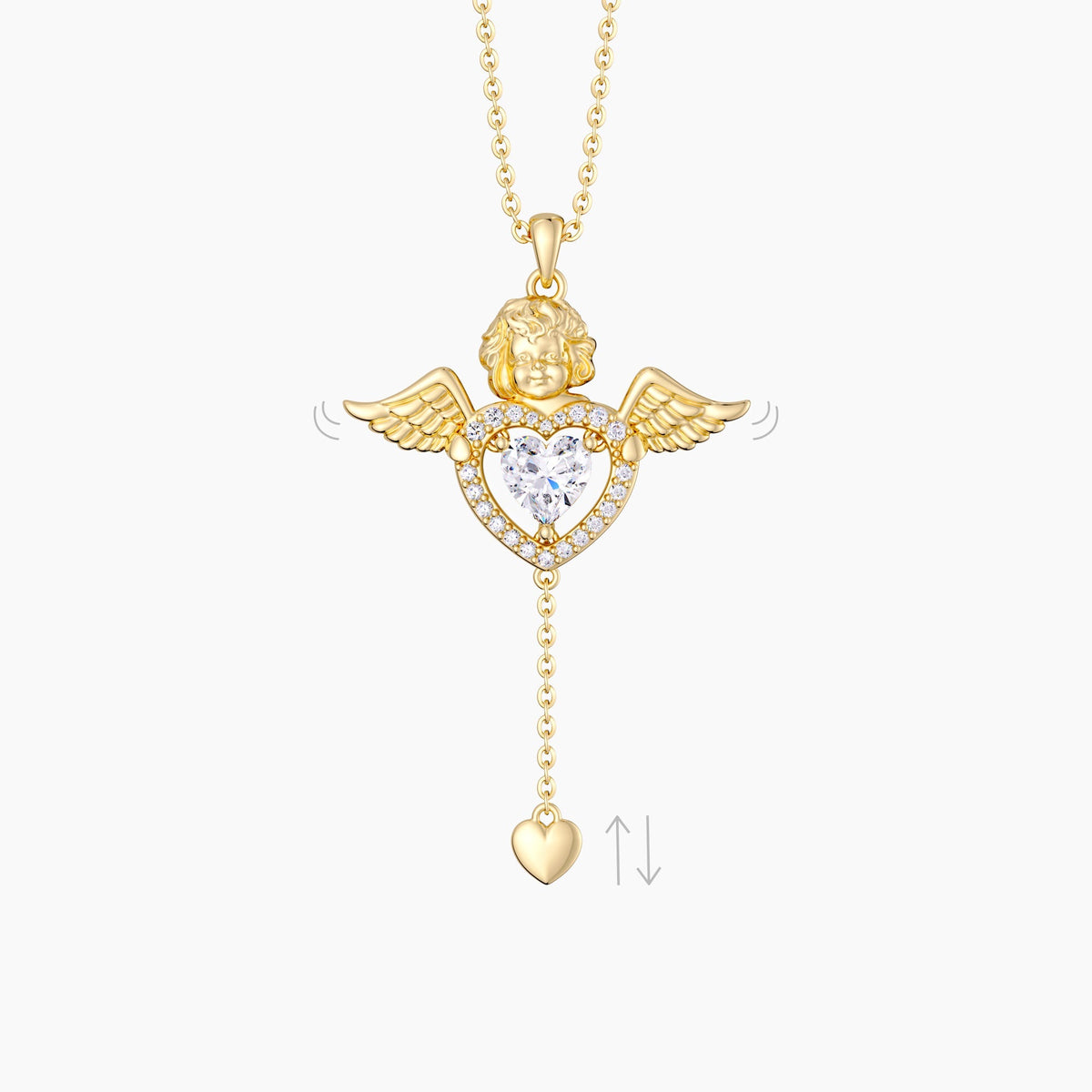 Cherub's Whisper Dancing Love Pendant Necklace