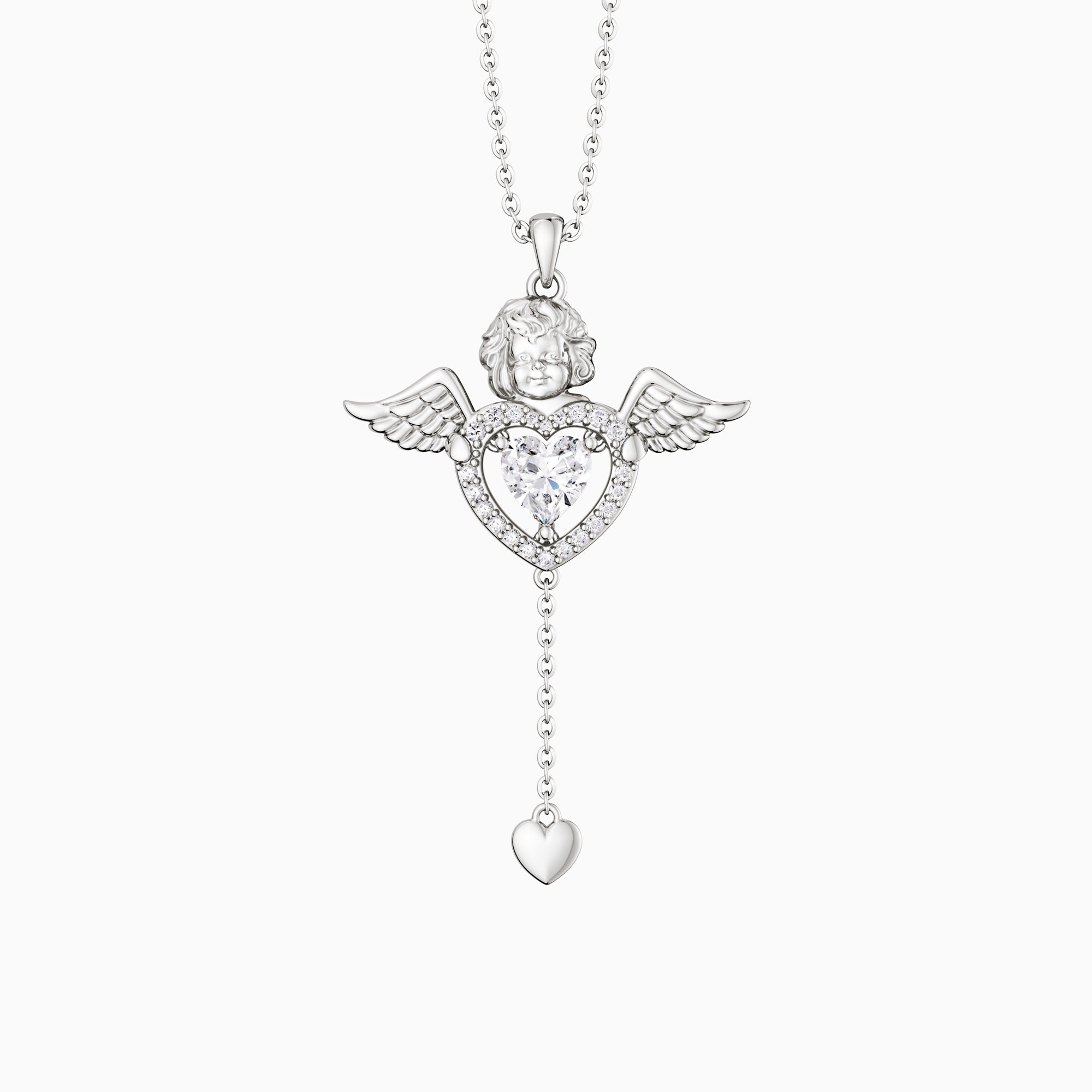 Cherub's Whisper Dancing Love Pendant Necklace