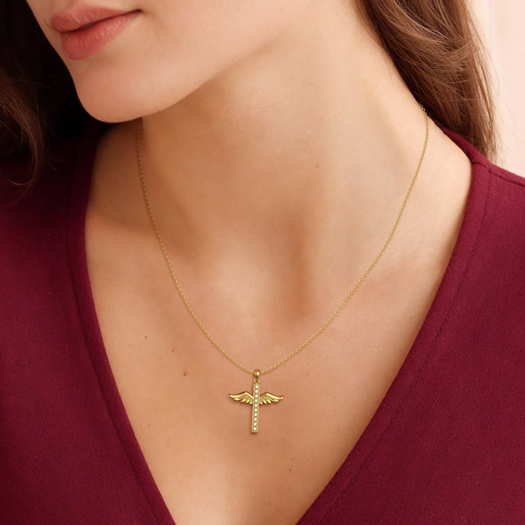 Eternal Guardian Wing Classic Pendant Necklace