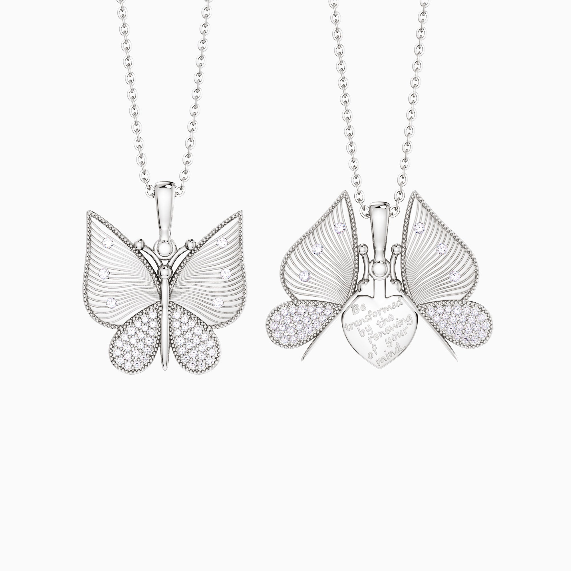 Personalized Metamorphosis Butterfly Engraved Necklace