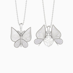 Personalized Metamorphosis Butterfly Engraved Necklace