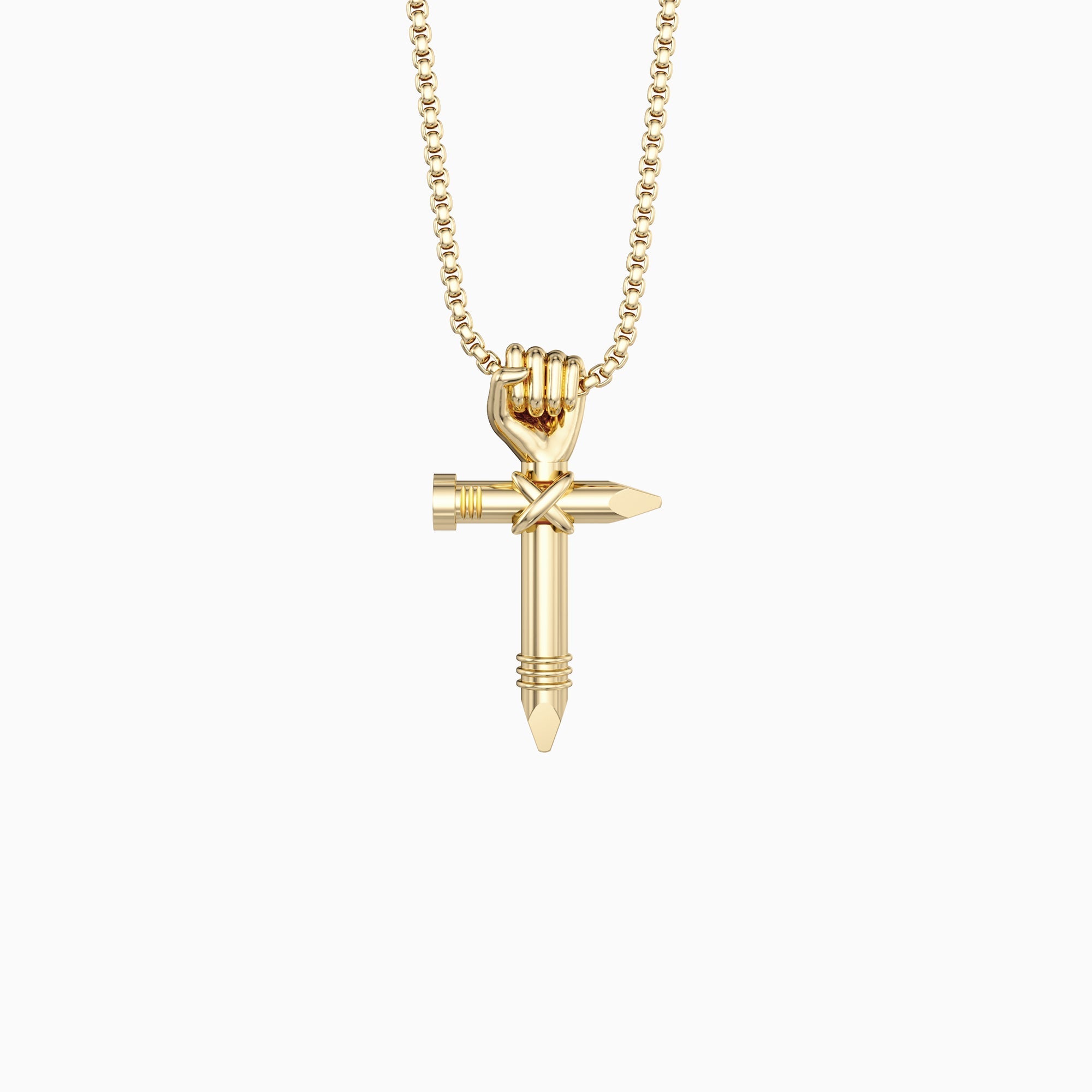 Unity Fist Cross Pendant Necklace