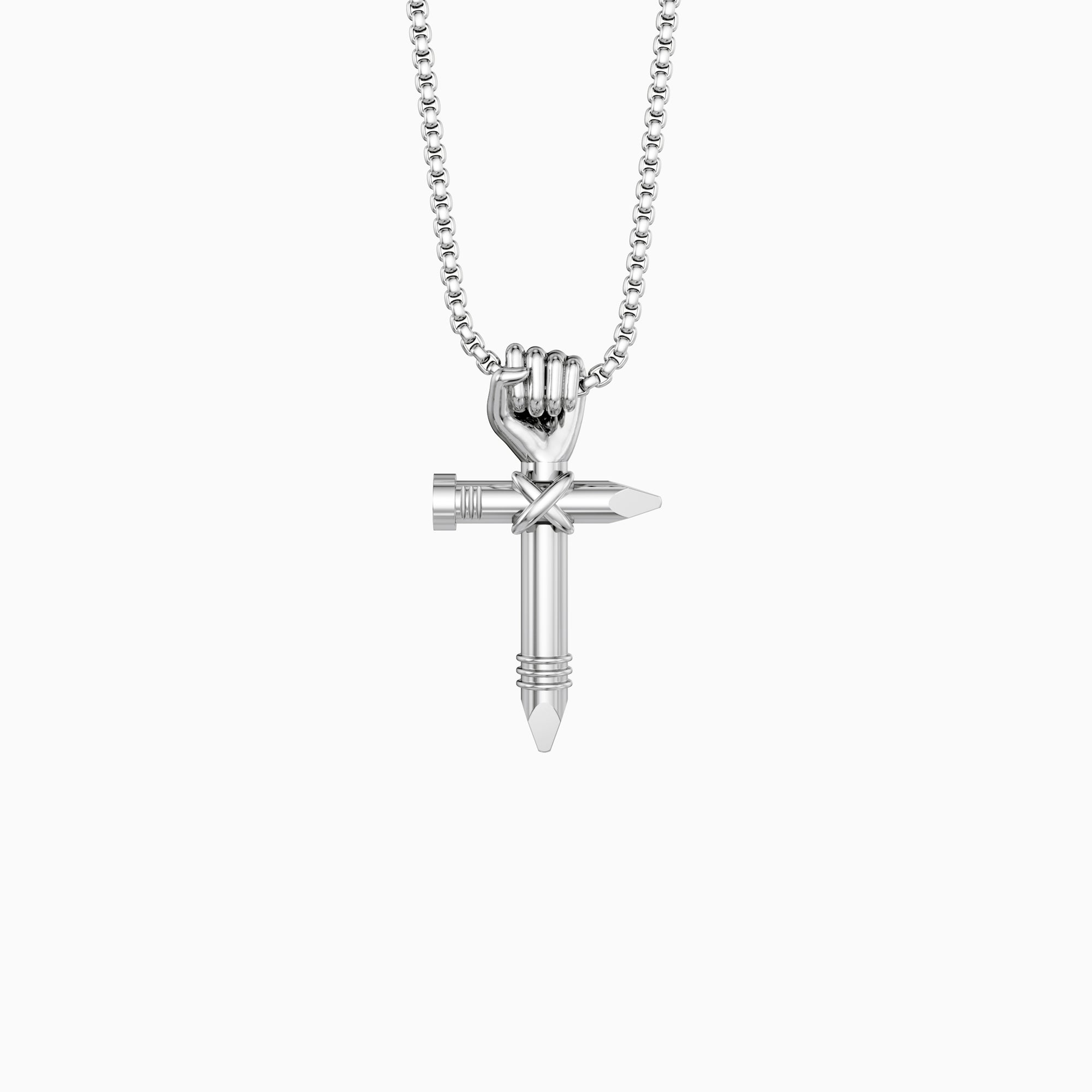Unity Fist Cross Pendant Necklace