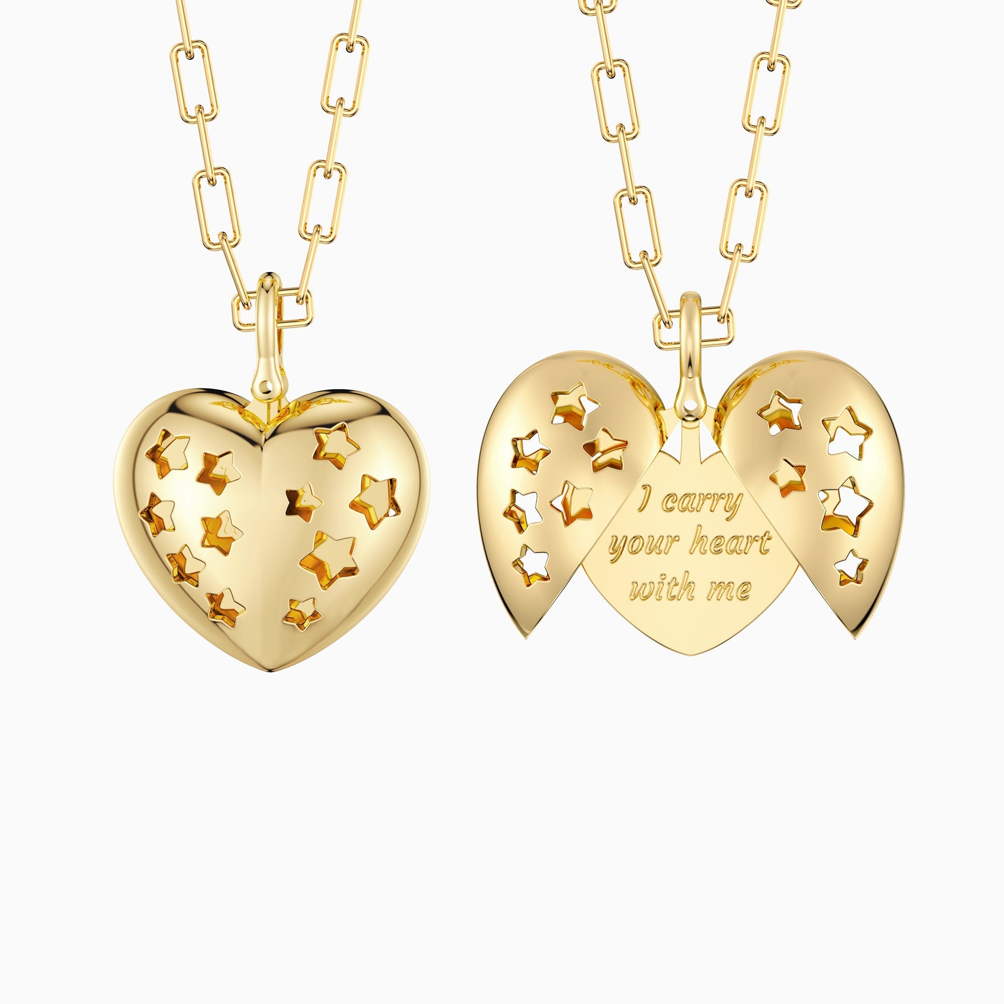 Stellar Love Heart Pendant Necklace