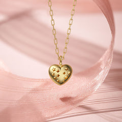 Personalized Stellar Love Heart Pendant Necklace
