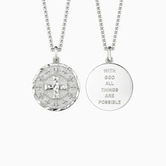 Gothic Liquid Lava Cross Fleur-de-Lis Medallion Necklace