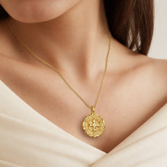 Gothic Liquid Lava Cross Fleur-de-Lis Medallion Necklace