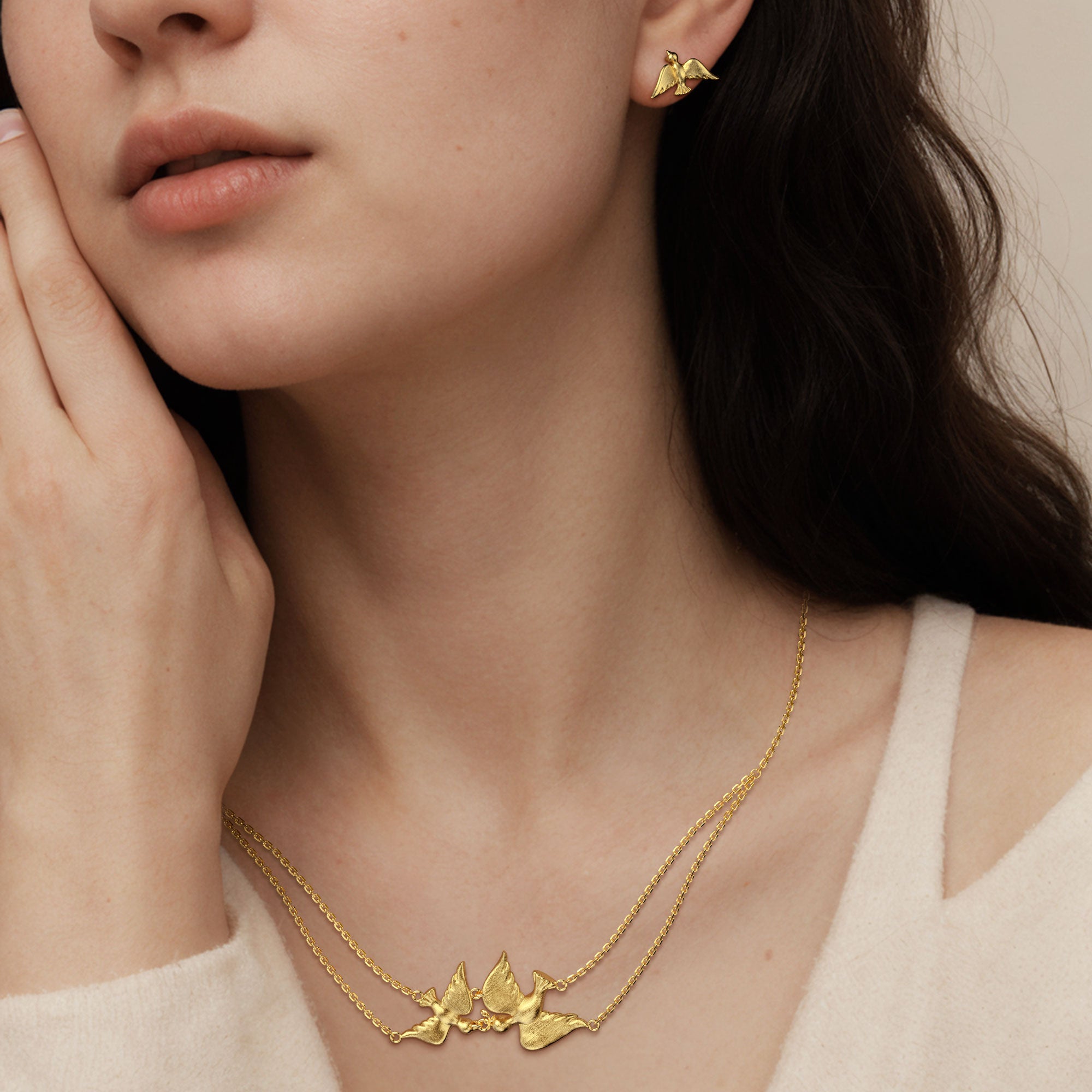Dove Double Chain Necklace