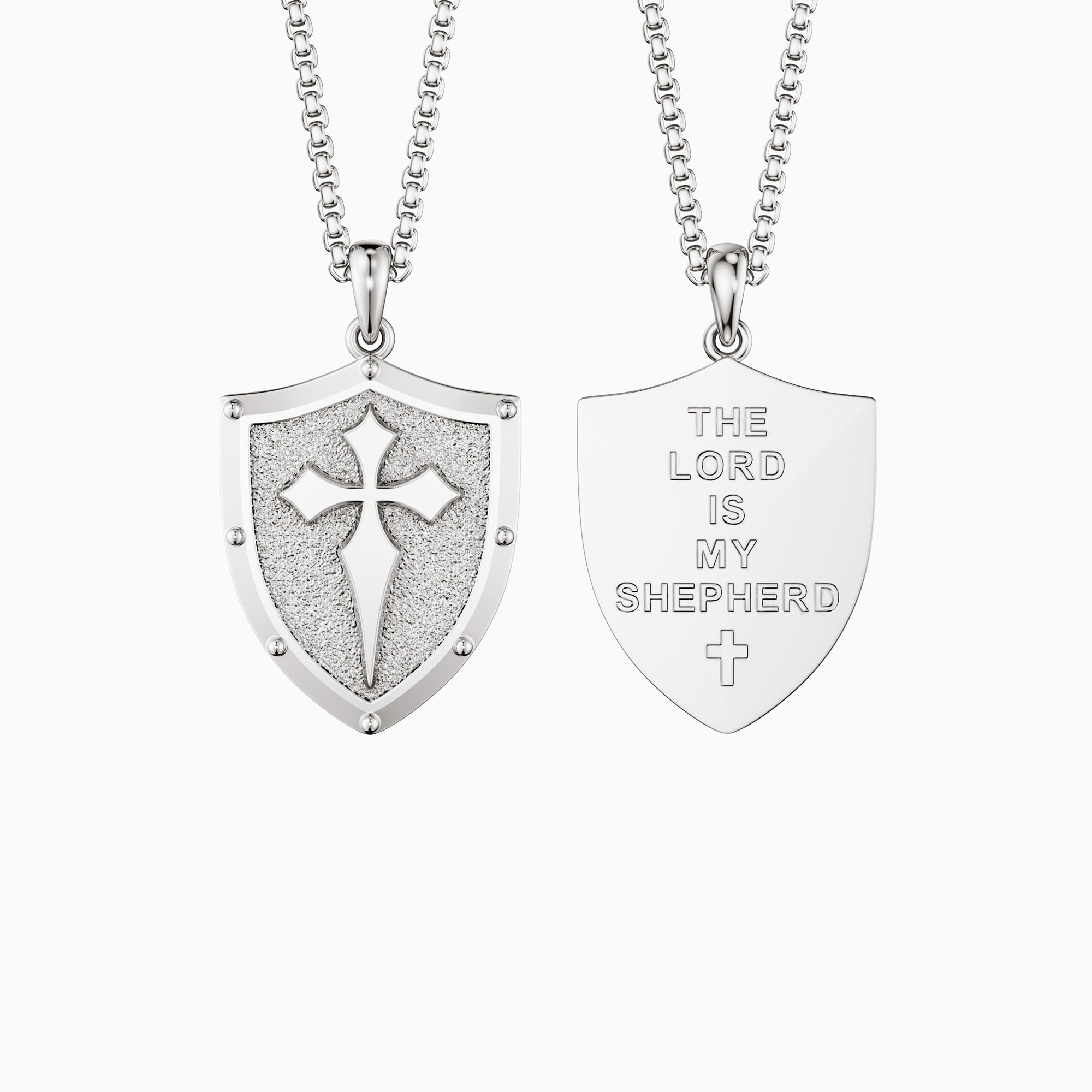 The Guardian Shield Cross Protection Pendant Medallion Necklace