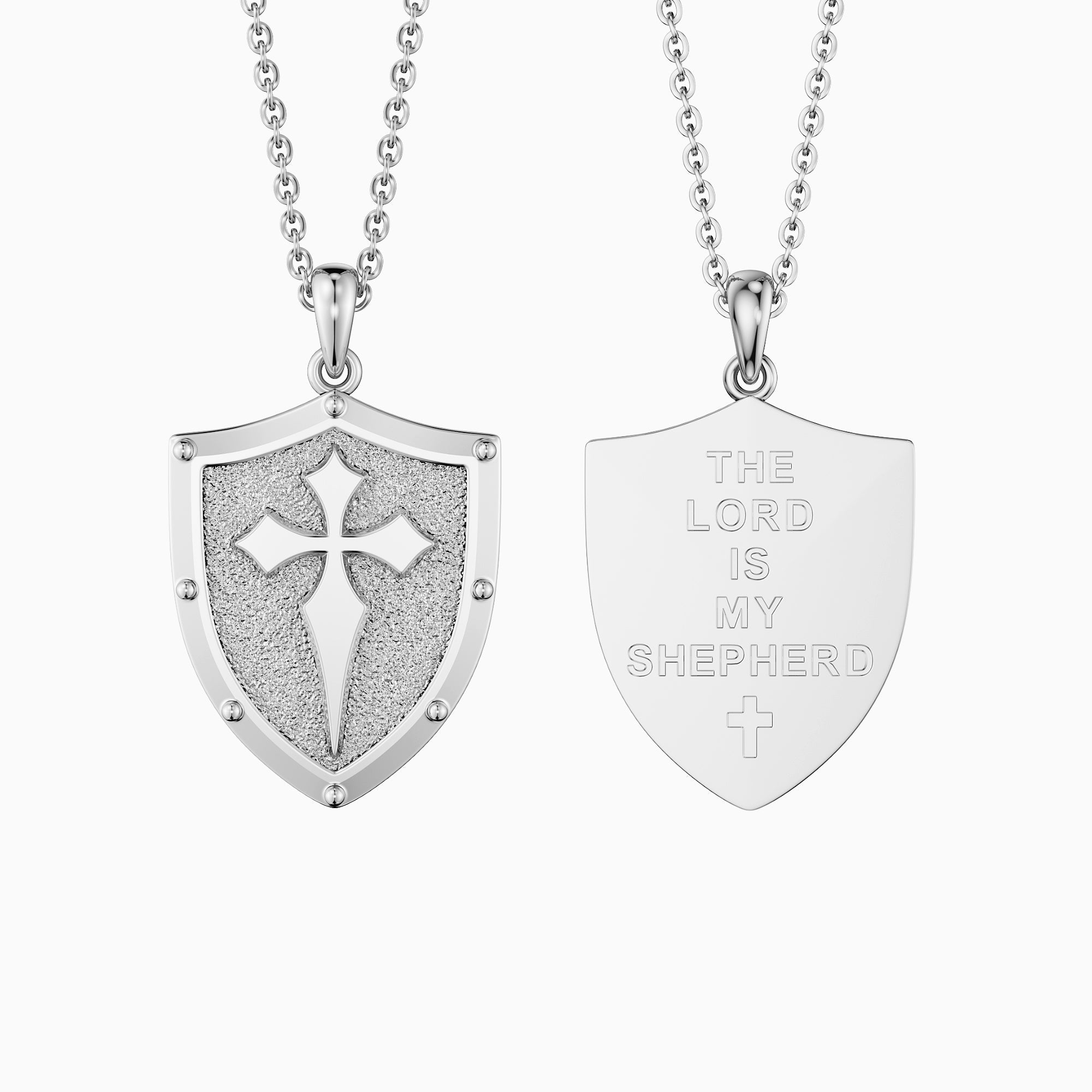 The Guardian Shield Cross Protection Pendant Medallion Necklace