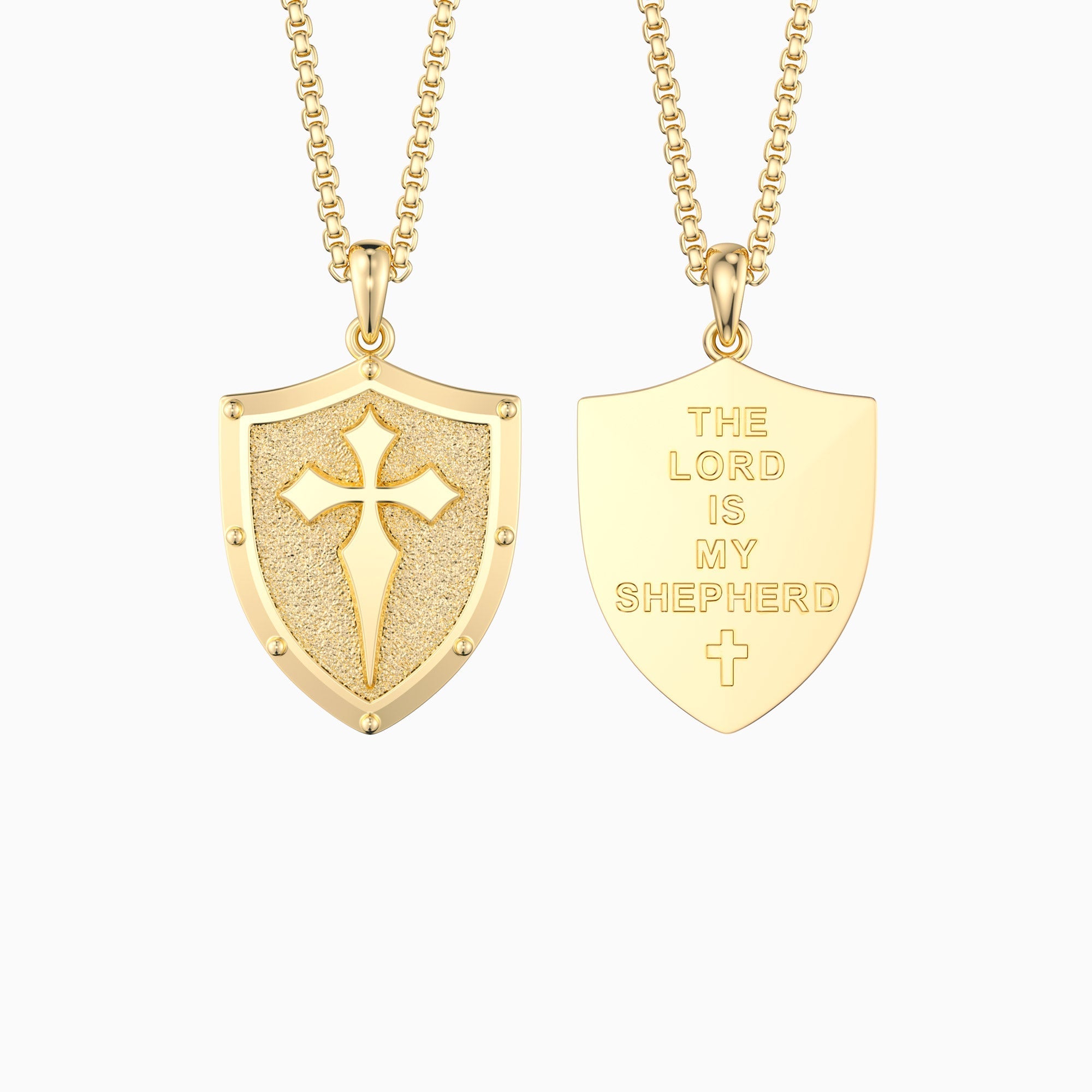 The Guardian Shield Cross Protection Pendant Medallion Necklace