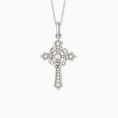 Cross and Crown of Thorns Faith Pendant Necklace