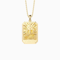 Three Crosses Triumph Medallion Necklace