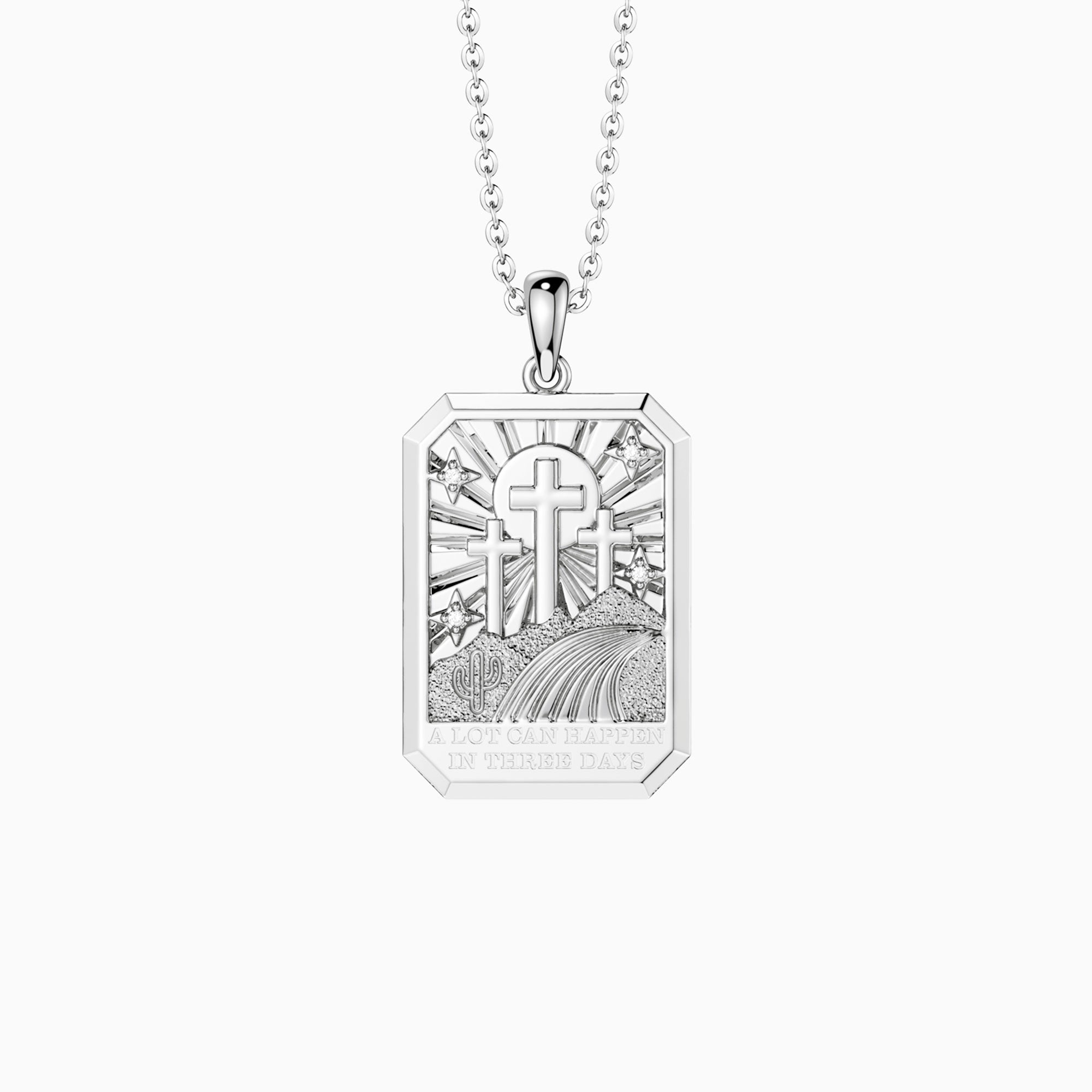 Three Crosses Triumph Medallion Necklace