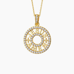 Jesus Amen Cross Pendant Necklace