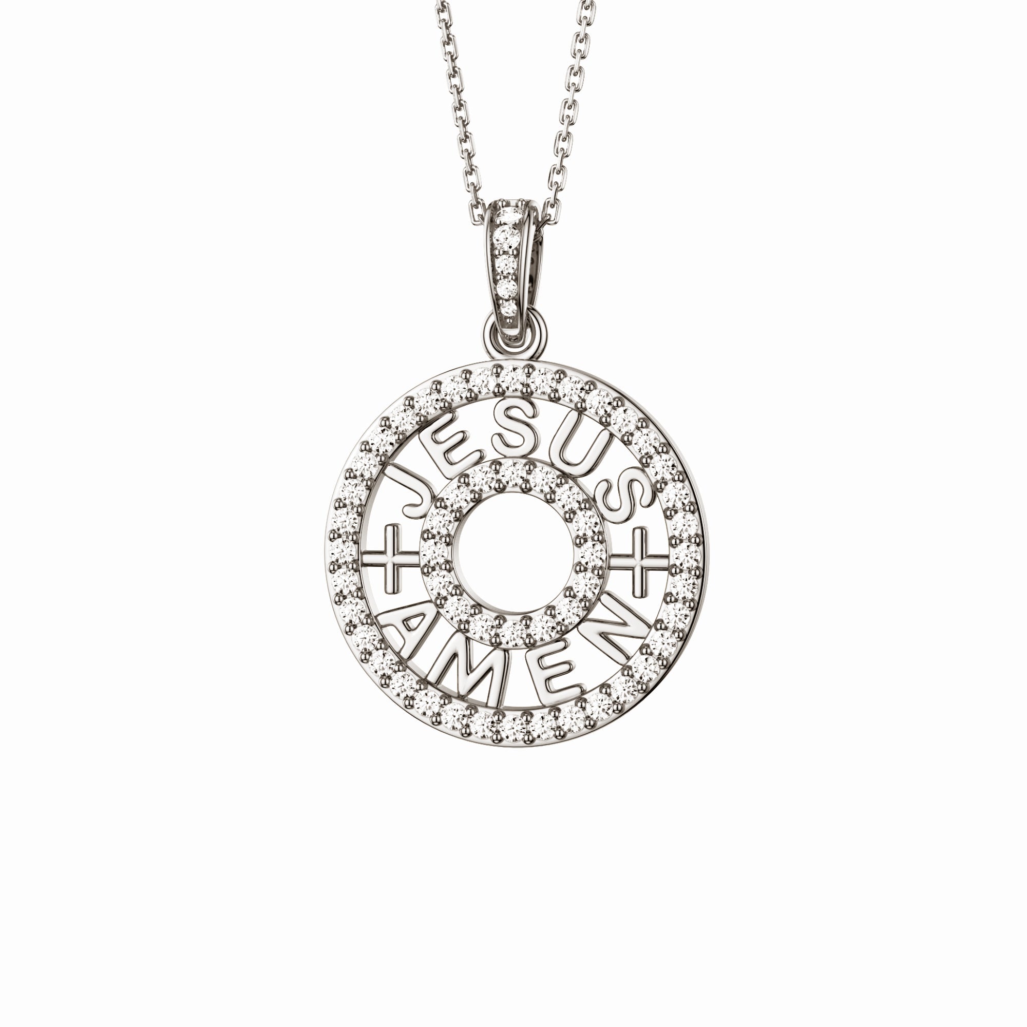 Jesus Amen Cross Pendant Necklace