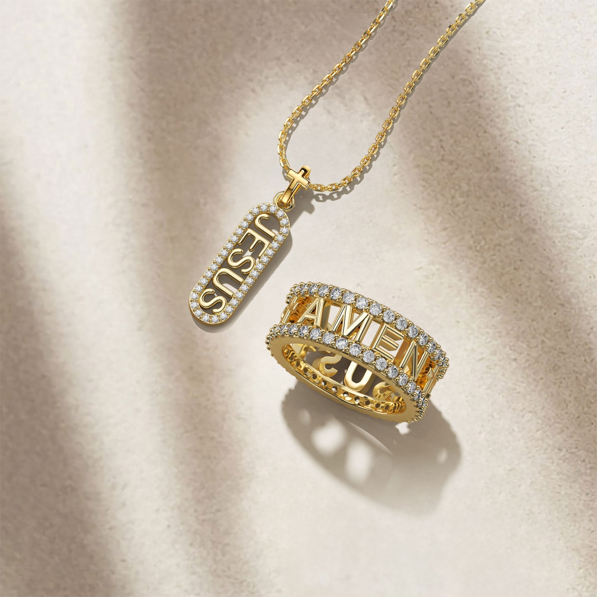 JESUS Cross Pendant Necklace