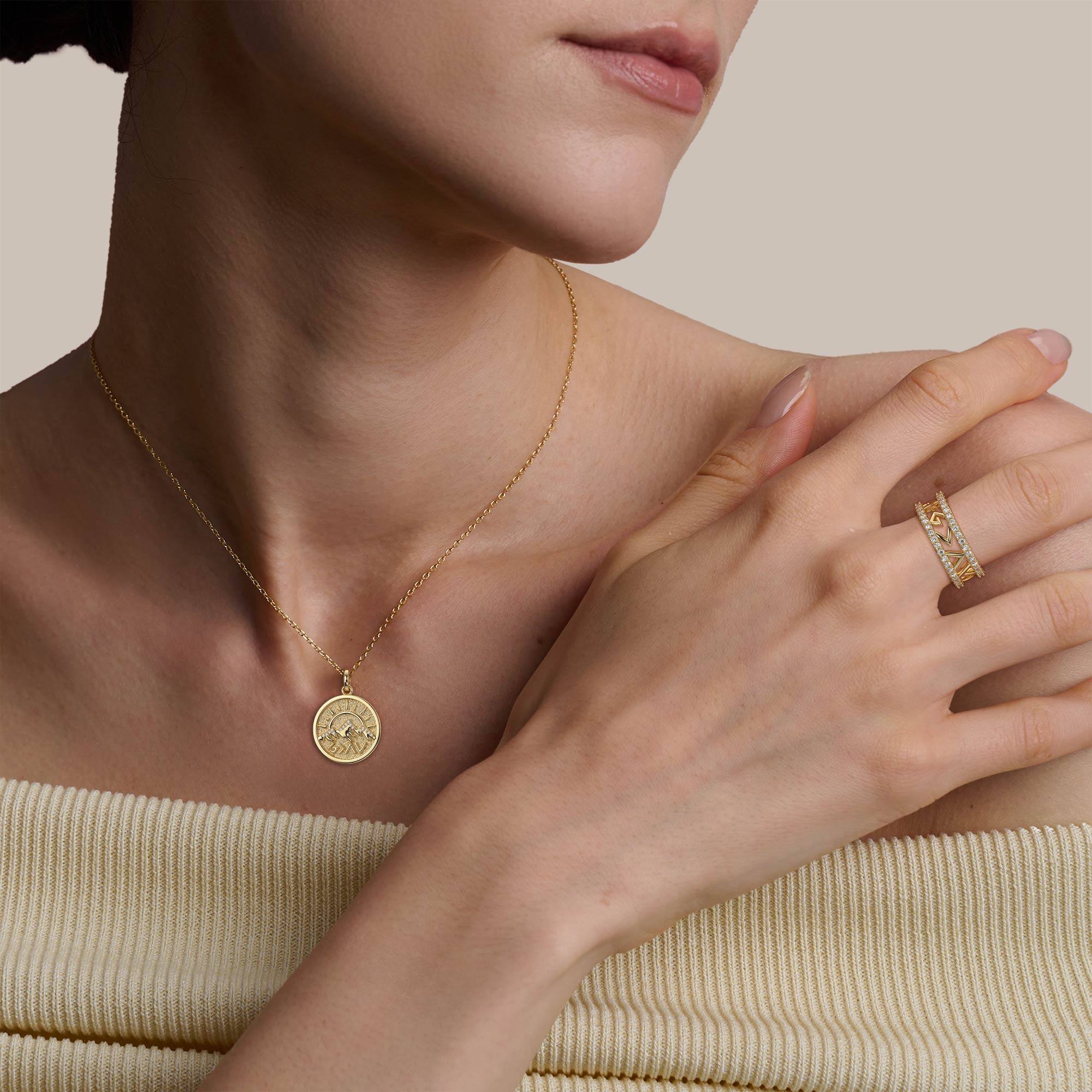 God is Greater Than Highs and Lows Pendant Medallion Necklace