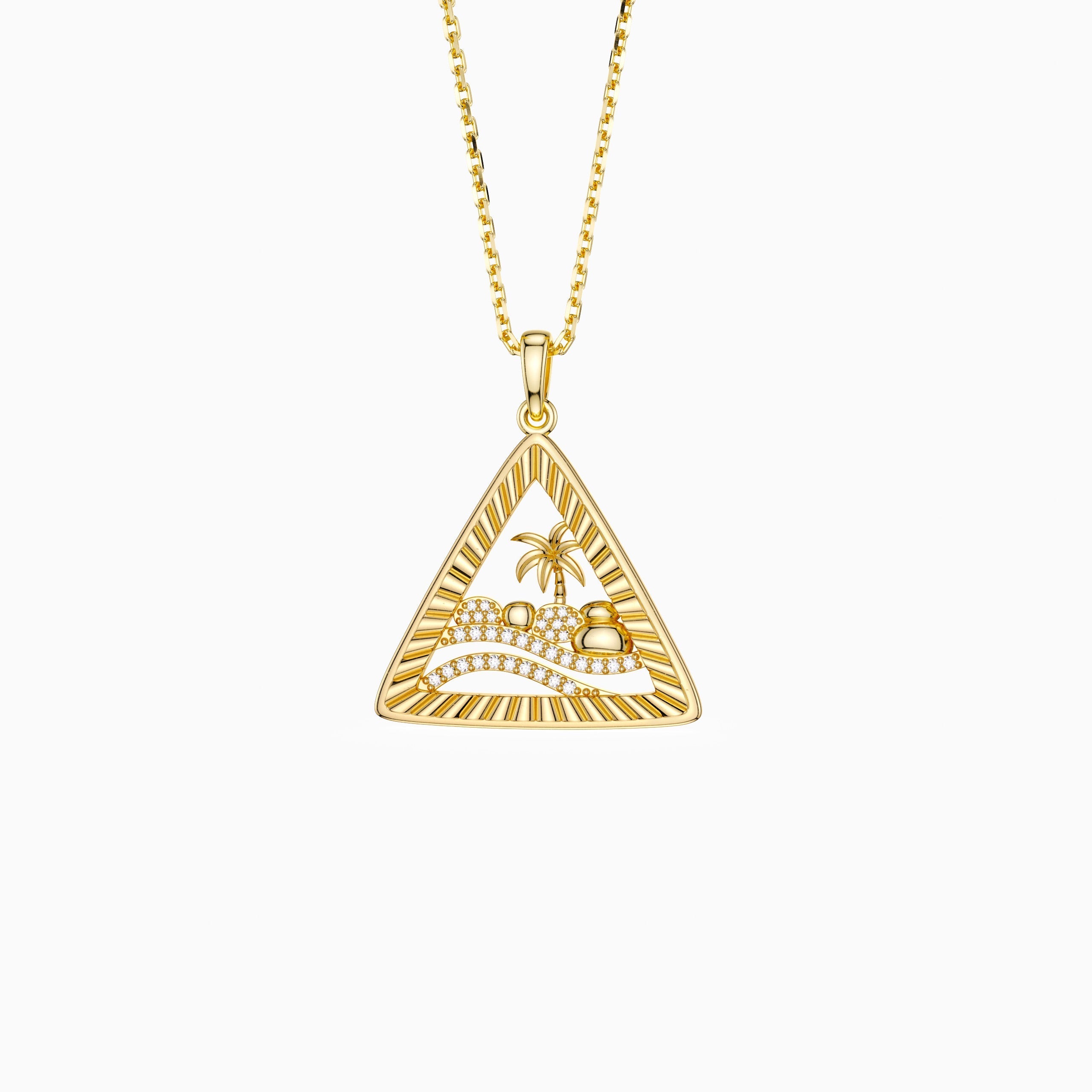 Parable of the Wise and Foolish Builders Triangle Pendant Necklace