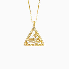 Parable of the Wise and Foolish Builders Triangle Pendant Necklace