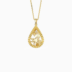 Parable of the Workers in the Vineyard Dove Cross Pear Pendant Necklace