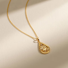 Parable of the Workers in the Vineyard Dove Cross Pear Pendant Necklace