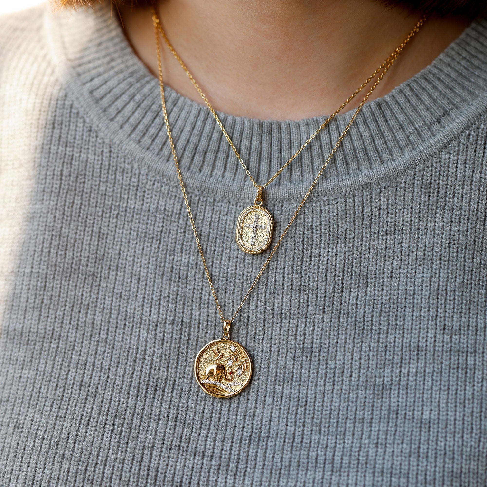 Promised Land Garden of Life Elephant Pendant Necklace