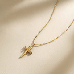 Floral Cross May Lily of the Valley Birth Flower Necklace