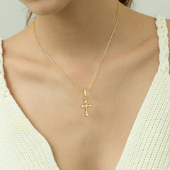 Fleur-de-Lis Thorn Cross Charm Pendant