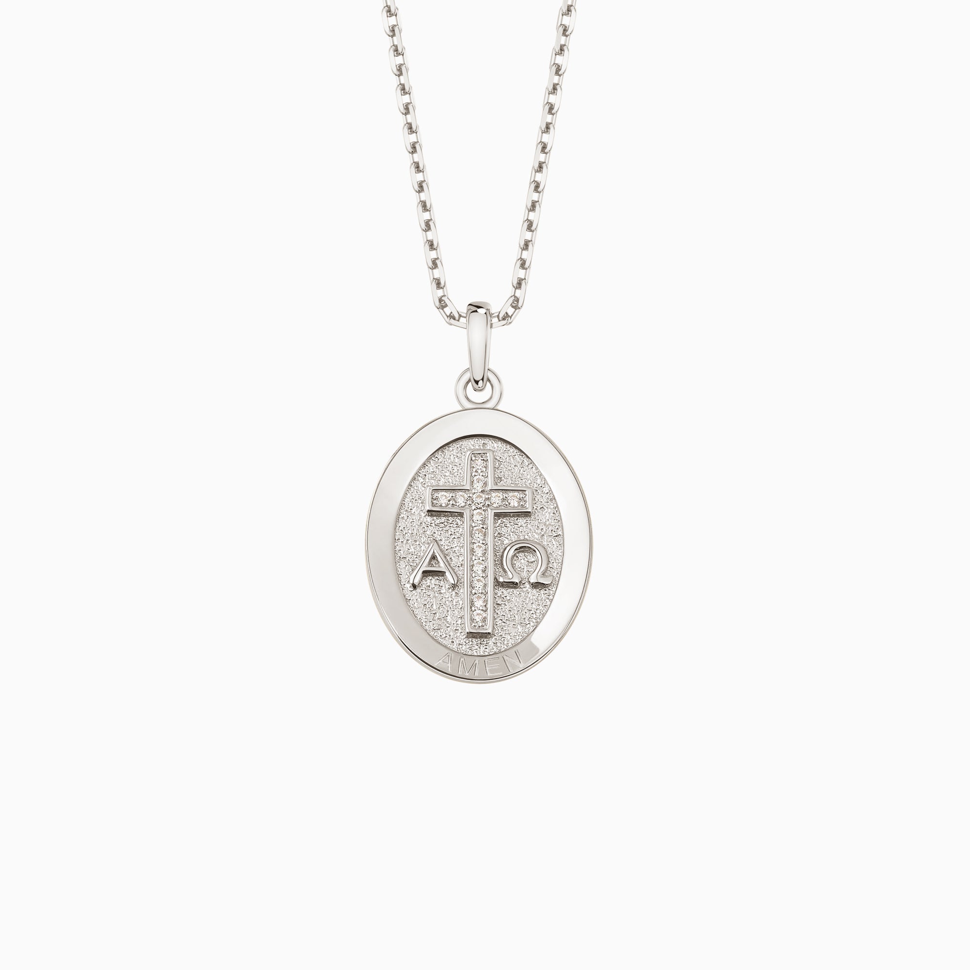 Alpha Omega Medallion Pendant Necklace