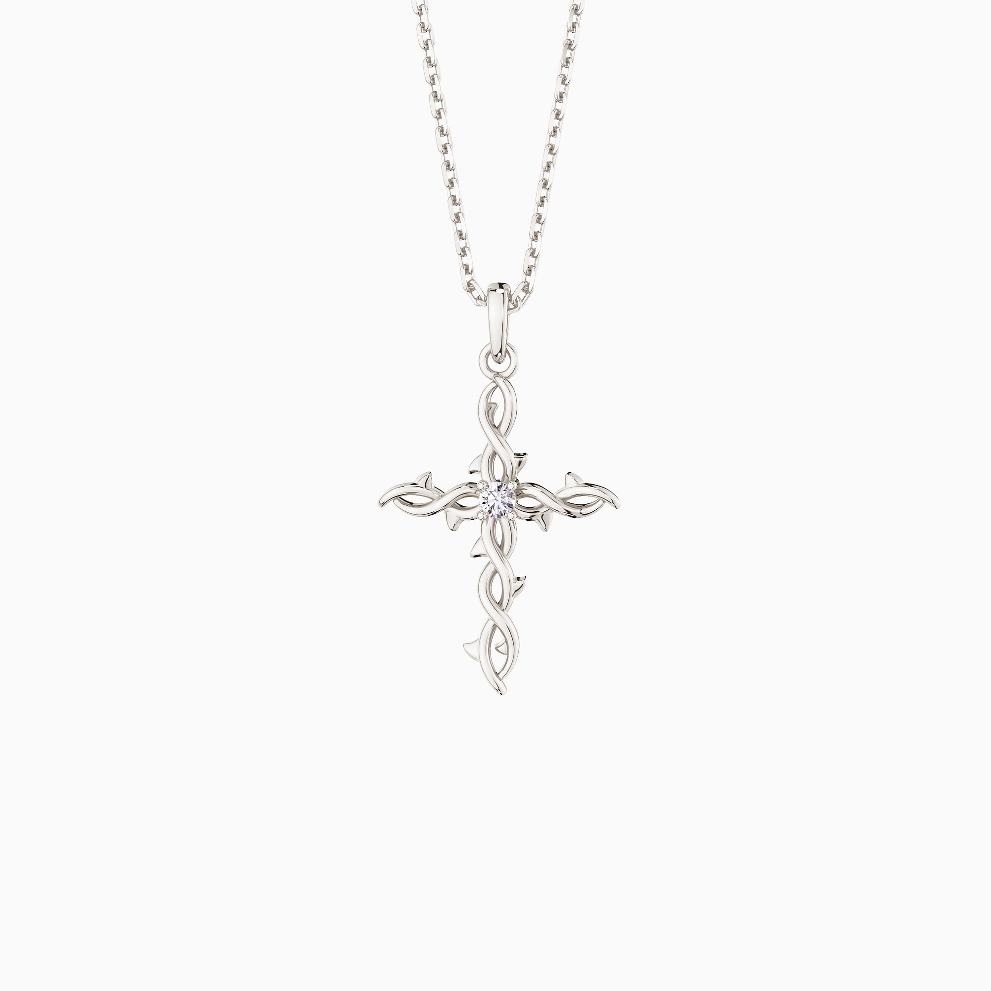 Thorned Grace Cross Pendant Necklace