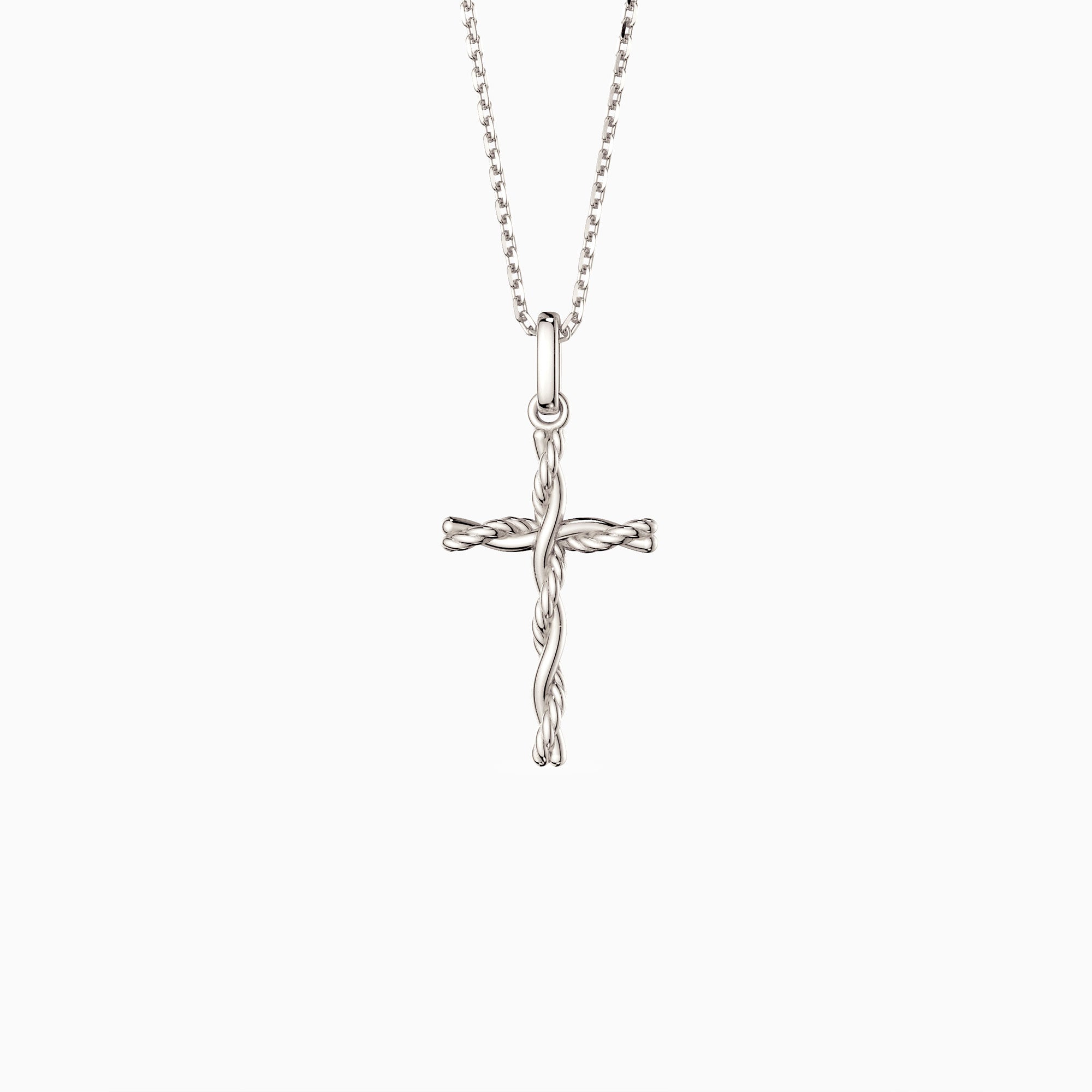 Interwoven Knot Cross Pendant Necklace
