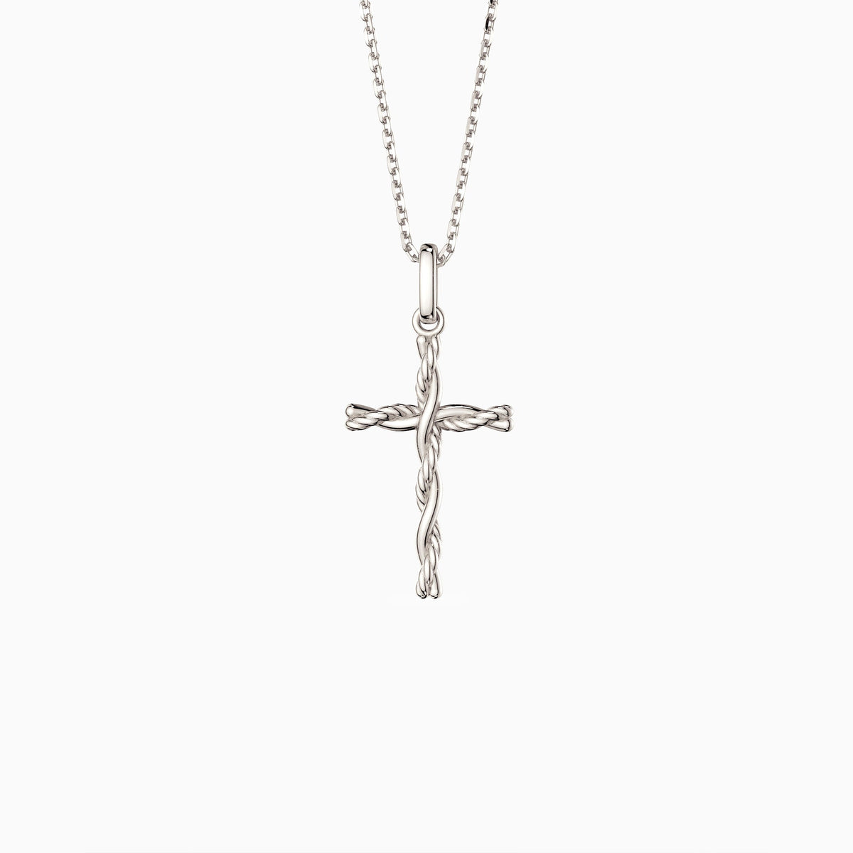 Interwoven Knot Cross Pendant Necklace