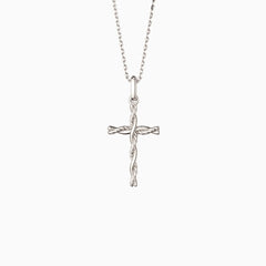 Interwoven Knot Cross Pendant Necklace