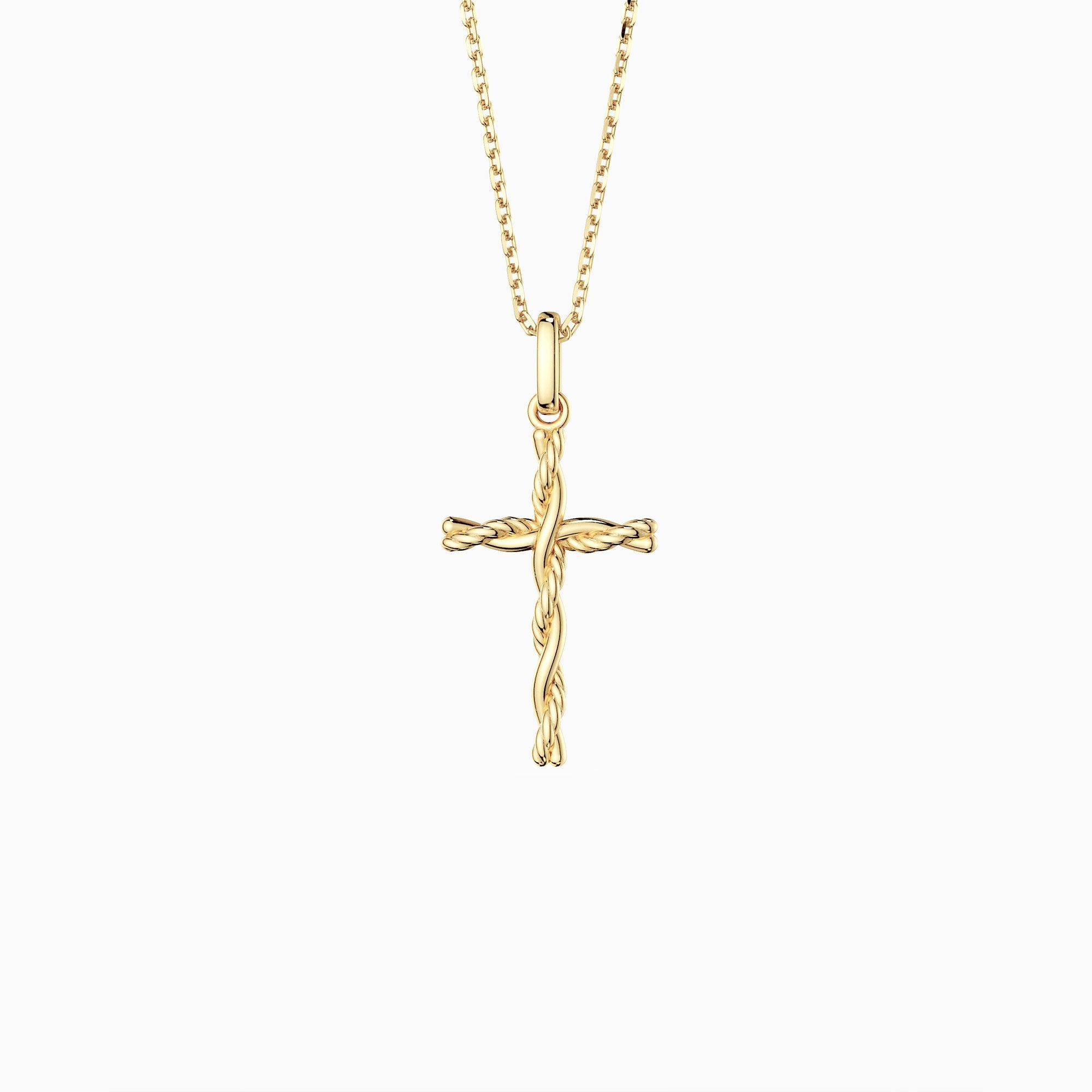 Interwoven Knot Cross Pendant Necklace