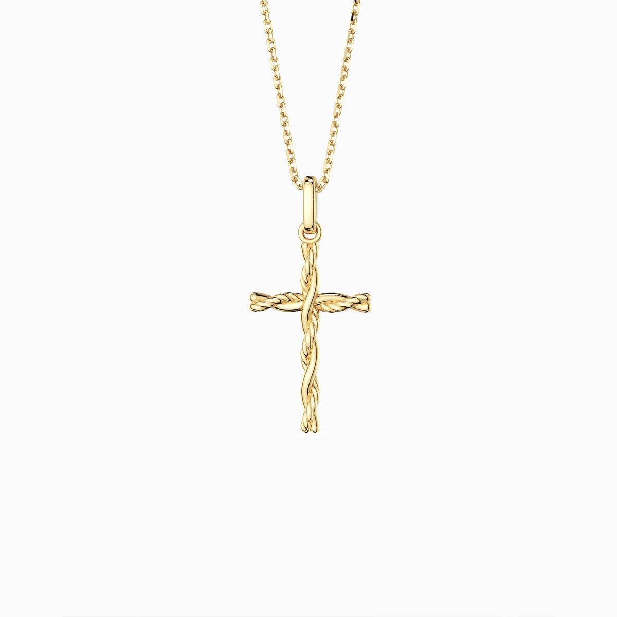 Interwoven Knot Cross Pendant Necklace